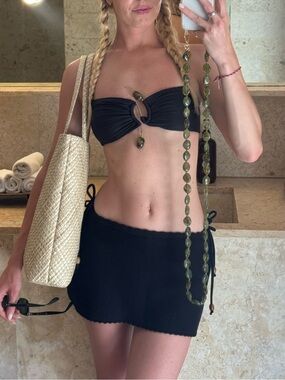 SOLID & STRIPED Black Knit Mini Skirt